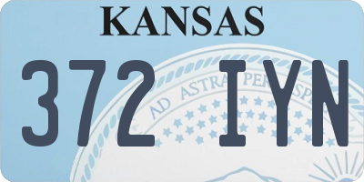 KS license plate 372IYN