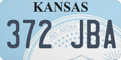 KS license plate 372JBA
