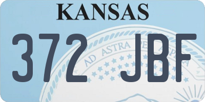 KS license plate 372JBF