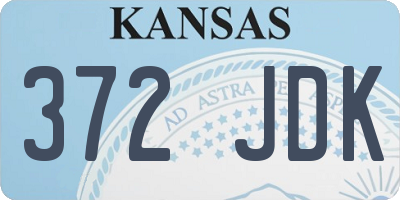 KS license plate 372JDK