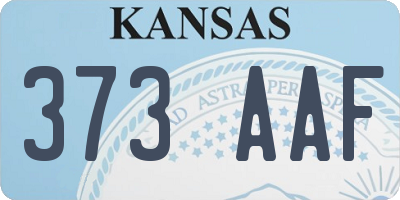 KS license plate 373AAF