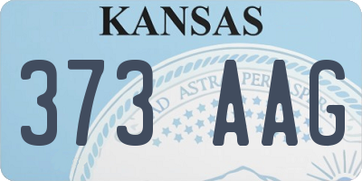 KS license plate 373AAG