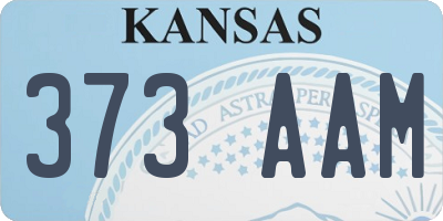 KS license plate 373AAM