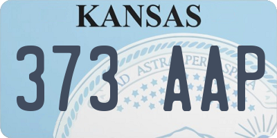 KS license plate 373AAP