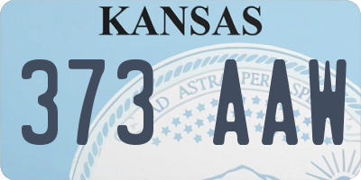 KS license plate 373AAW