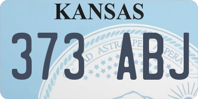 KS license plate 373ABJ