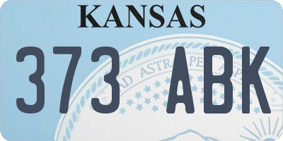 KS license plate 373ABK