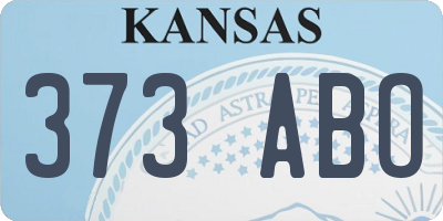 KS license plate 373ABO