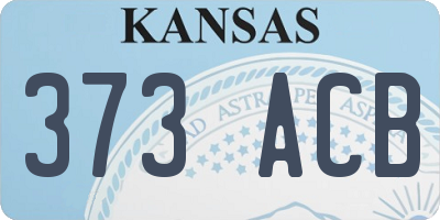 KS license plate 373ACB