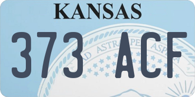 KS license plate 373ACF
