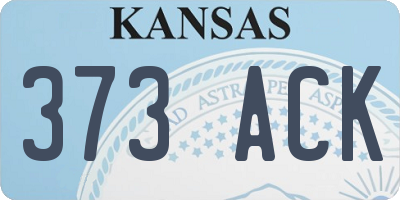KS license plate 373ACK
