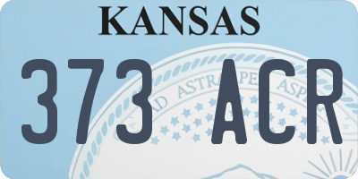 KS license plate 373ACR