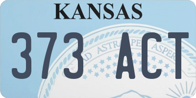 KS license plate 373ACT