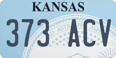 KS license plate 373ACV