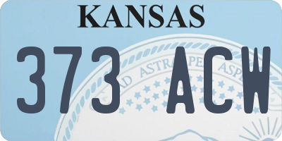 KS license plate 373ACW