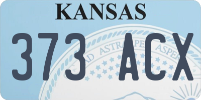 KS license plate 373ACX