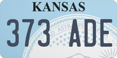 KS license plate 373ADE
