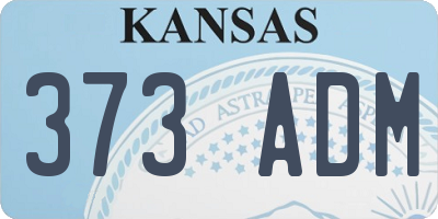 KS license plate 373ADM
