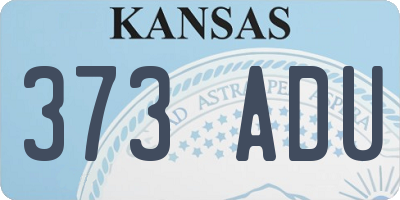 KS license plate 373ADU