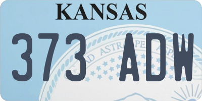 KS license plate 373ADW