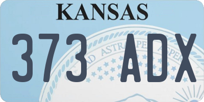 KS license plate 373ADX