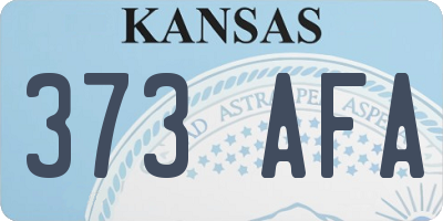 KS license plate 373AFA