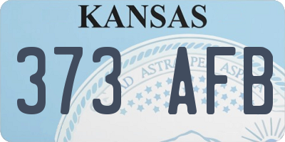 KS license plate 373AFB