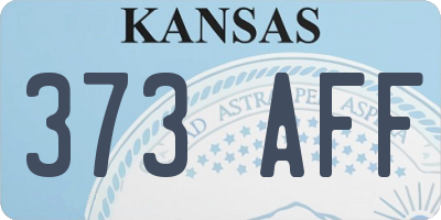 KS license plate 373AFF