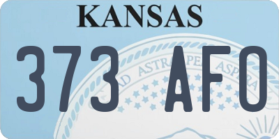 KS license plate 373AFO