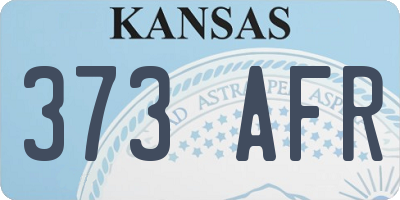 KS license plate 373AFR