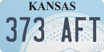 KS license plate 373AFT
