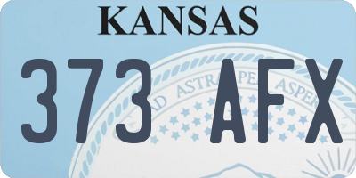 KS license plate 373AFX