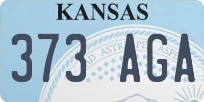 KS license plate 373AGA