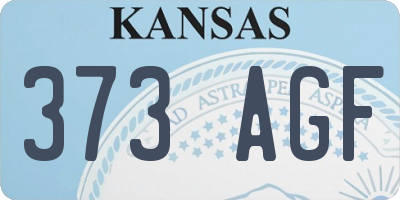 KS license plate 373AGF