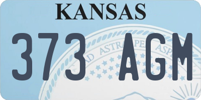 KS license plate 373AGM