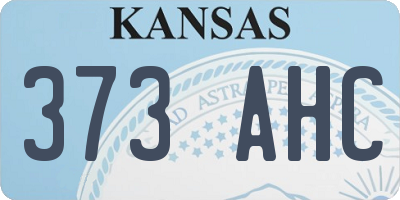 KS license plate 373AHC