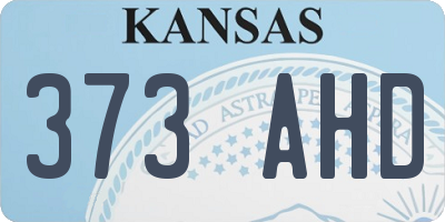 KS license plate 373AHD