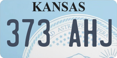 KS license plate 373AHJ