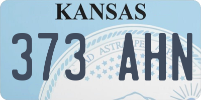 KS license plate 373AHN