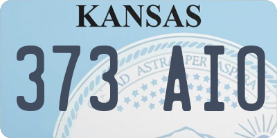 KS license plate 373AIO