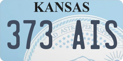 KS license plate 373AIS