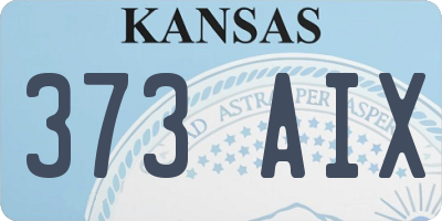 KS license plate 373AIX
