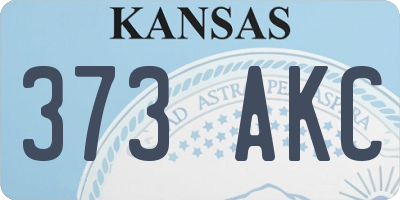KS license plate 373AKC