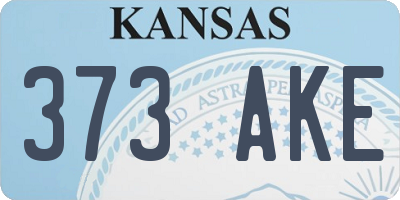 KS license plate 373AKE