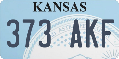 KS license plate 373AKF