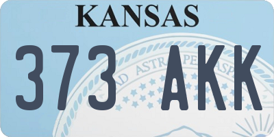 KS license plate 373AKK