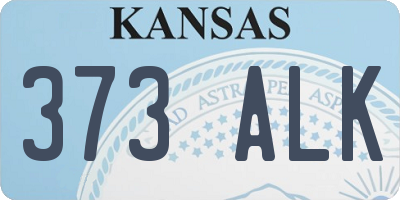 KS license plate 373ALK