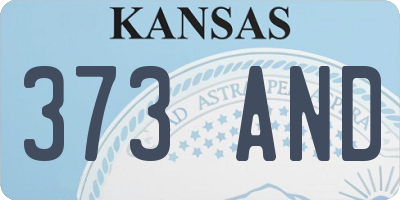 KS license plate 373AND