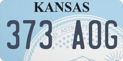 KS license plate 373AOG
