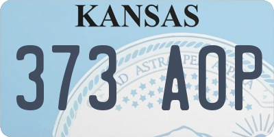 KS license plate 373AOP